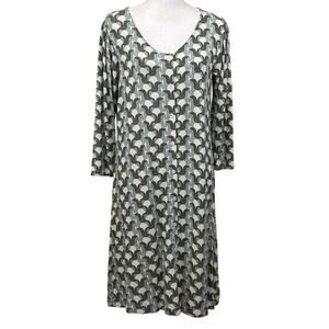 Katie Quinn green/cream Trojan horse knit dress, medium, comfy, leisure, organic